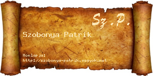 Szobonya Patrik névjegykártya